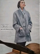 1951 Womens Harry Williams Ltd. cloud drift coat by Stroock vintage fashion Ad