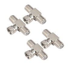 4  F-Type Coax Cable Splitter Combiner Adapter 3 Way Connector RG6 for TV, Video