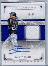 2017 Panini National Treasures Treasure Signature Materials #14 David Dahl /99