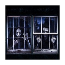 2 Pcs Scary Halloween Curtain Halloween Window Silhouette Decoration Blood Ha...