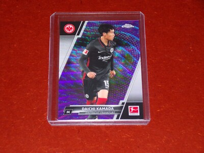 2021-22 Topps Chrome Bundesliga Purple Wave Refractors 286/299 Daichi Kamada