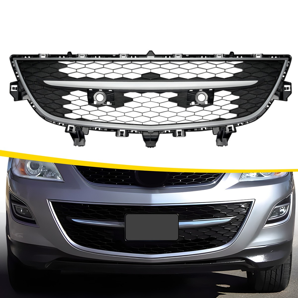 2010-2012 Mazda CX-9 Front Bumper Lower Grille w/Chrome Molding