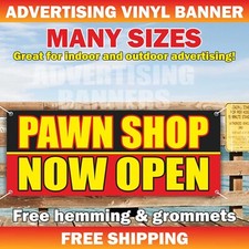 PAWN SHOP NOW OPEN Advertising Banner Vinyl Mesh Sign cash gold store sell loans