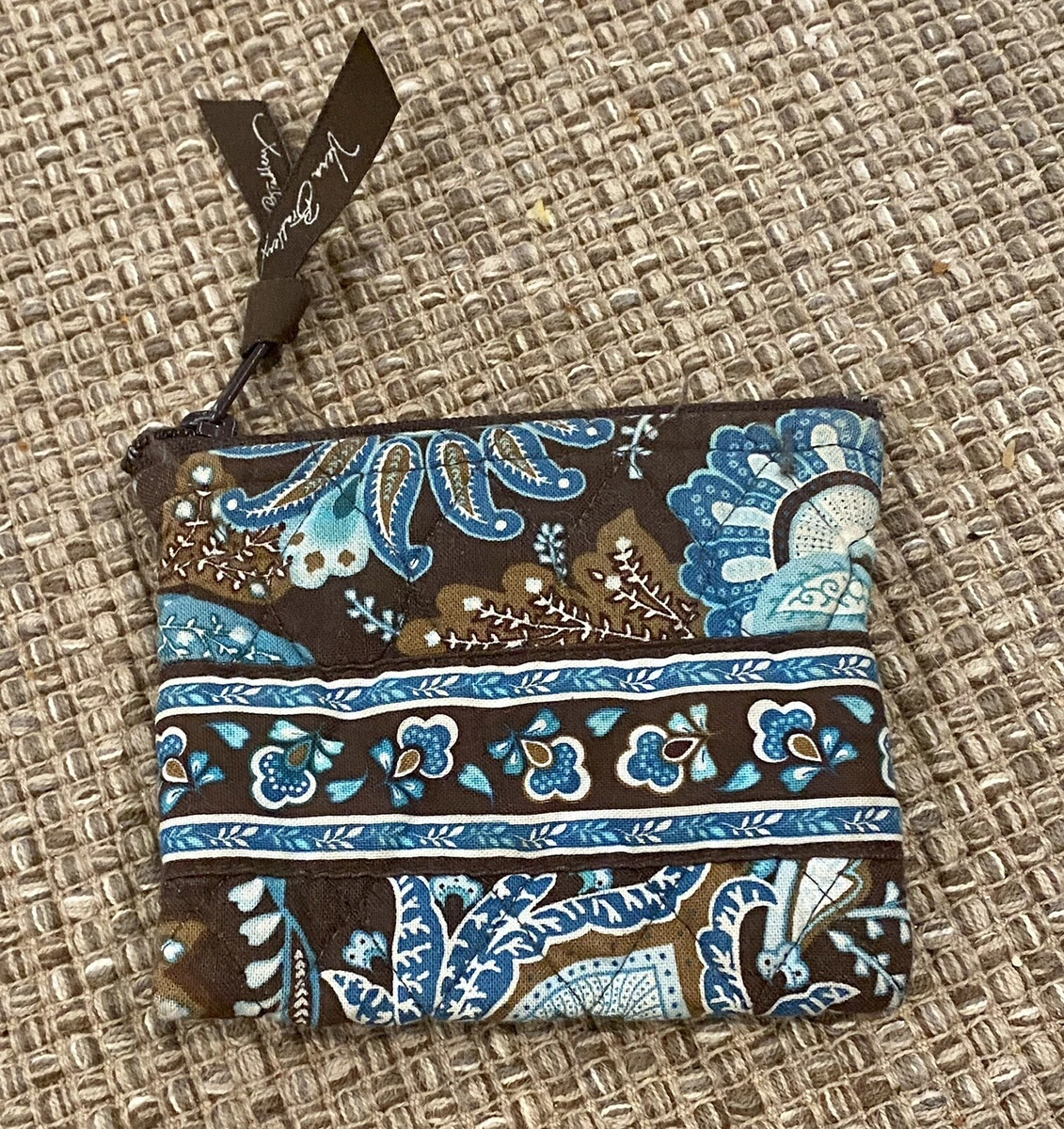 Vera Bradley RETIRED Pattern Java Blue Small Zippered Coin Purse