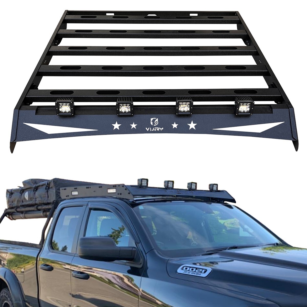 Vijay Fit 2009-2018 Dodge RAM 1500 Steel Roof Rack Cargo Luggage