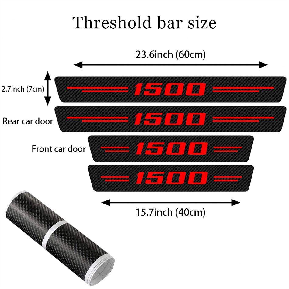 4X For GMC Sierra 1500 Truck Cab Door Sill Plate Sticker Step Cover