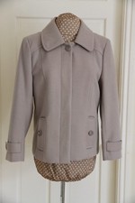 New Finess Faux Cashmere Size 12 Mushroom Short Coat Lined Pockets Cost £39.99