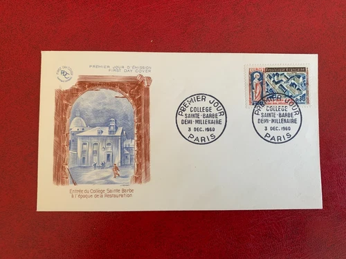 FRANCE 1960 FDC ST BARBARA SCHOOL PARIS MEDIEVAL VIEW