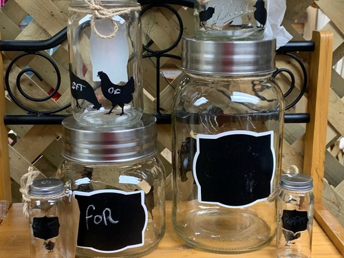 Rooster Chalkboard Ball Kitchen Canister Set Storage - New - Picture 3 of 7