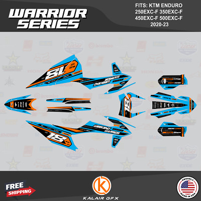 Graphics Kit for  KTM 250EXC-F 350EXC-F 450EXC-F 500EXC-F 2020-23 Warrior - CYAN