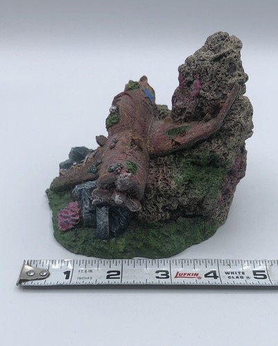 Crashed Fighter Plane Ruin Airplane Wreck Aquarium Decoration Fish Tank Ornament - Picture 10 of 10