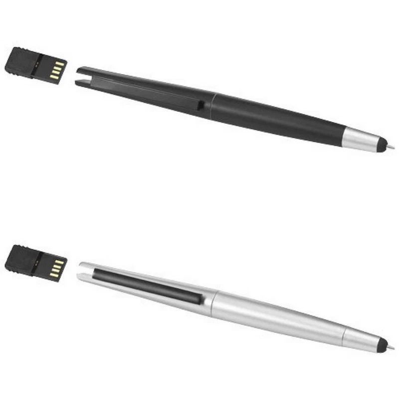 3in1 Kugelschreiber Touchpen Stylus mit USB Stick 4GB schwarz silber
