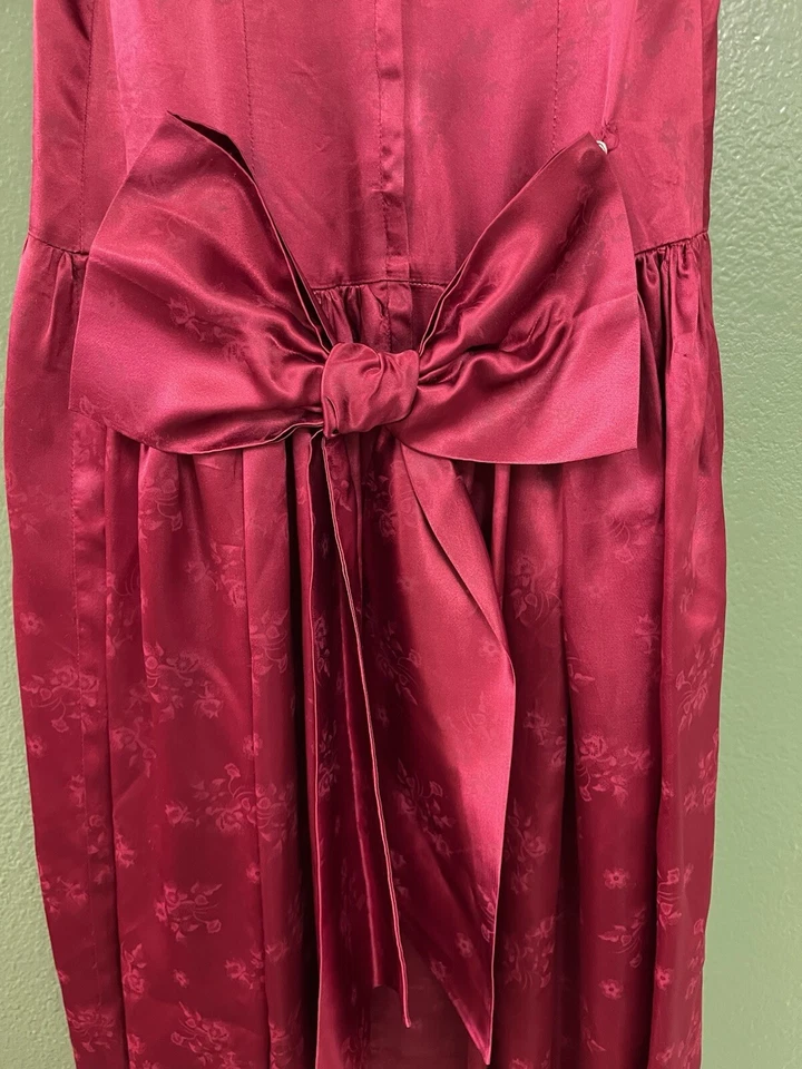Hecho a mano Niña ROJO Vestido de novia Dama de honor Fiesta Navidad San Valentín Arco Defecto Foto 4 de 4