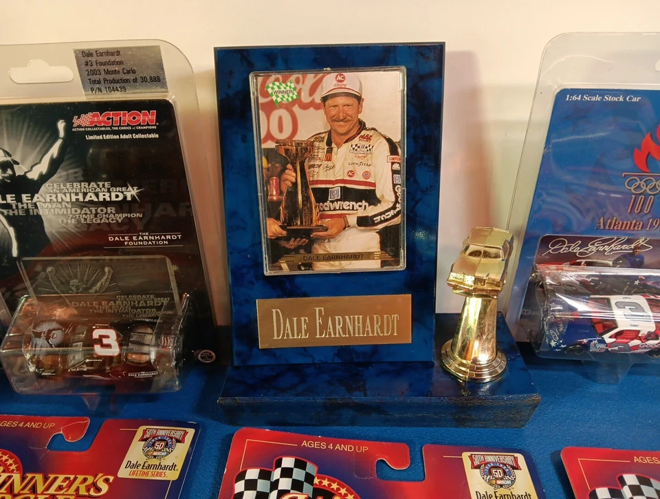 Dale Earnhardt Lot Of 10!! Includes 8 1/64 Scale Cars, 1 Plaque, 1  98' SLU FIG. - Image 4 of 4