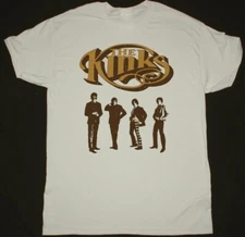 THE KINKS BAND Short Sleeve Heavy Cotton White Full Size Unisex Shirt CS346