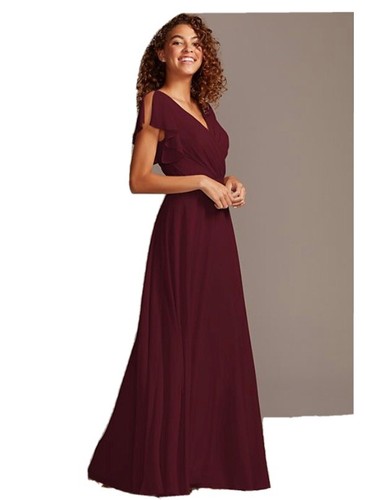 David's Bridal Flutter Sleeve Georgette 
