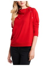 Vince Camuto Foldover Neck Long Sleeve Sweater Ultra Red Size S