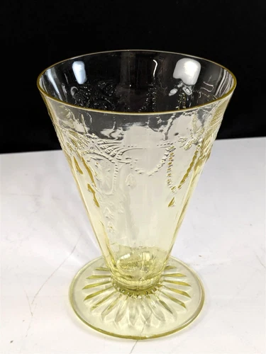 Anchor Hocking CAMEO Yellow 9 oz Footed Tumbler 4-3/4" Depression Glass 1930-34