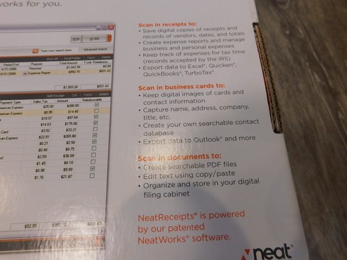 NeatReceipts Mobile Scanner & Digital Filing System Documents / Receipts / Cards - Afbeelding 12 van 15