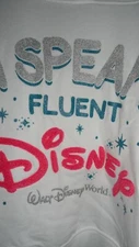 XS Size 4 ~ I Speak Fluent Disney ~ White Hoodie NWT