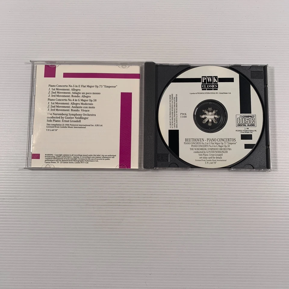 Beethoven Piano Concertos 4 & 5 by Nuremberg Orch and Ernst Grosdell (CD 1988) - image 2 of 4