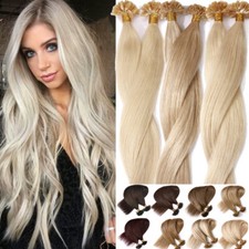Fusion Pre Bonded Keratin/Nail U-Tip Real 100 Human/Remy Hair Extensions blonde