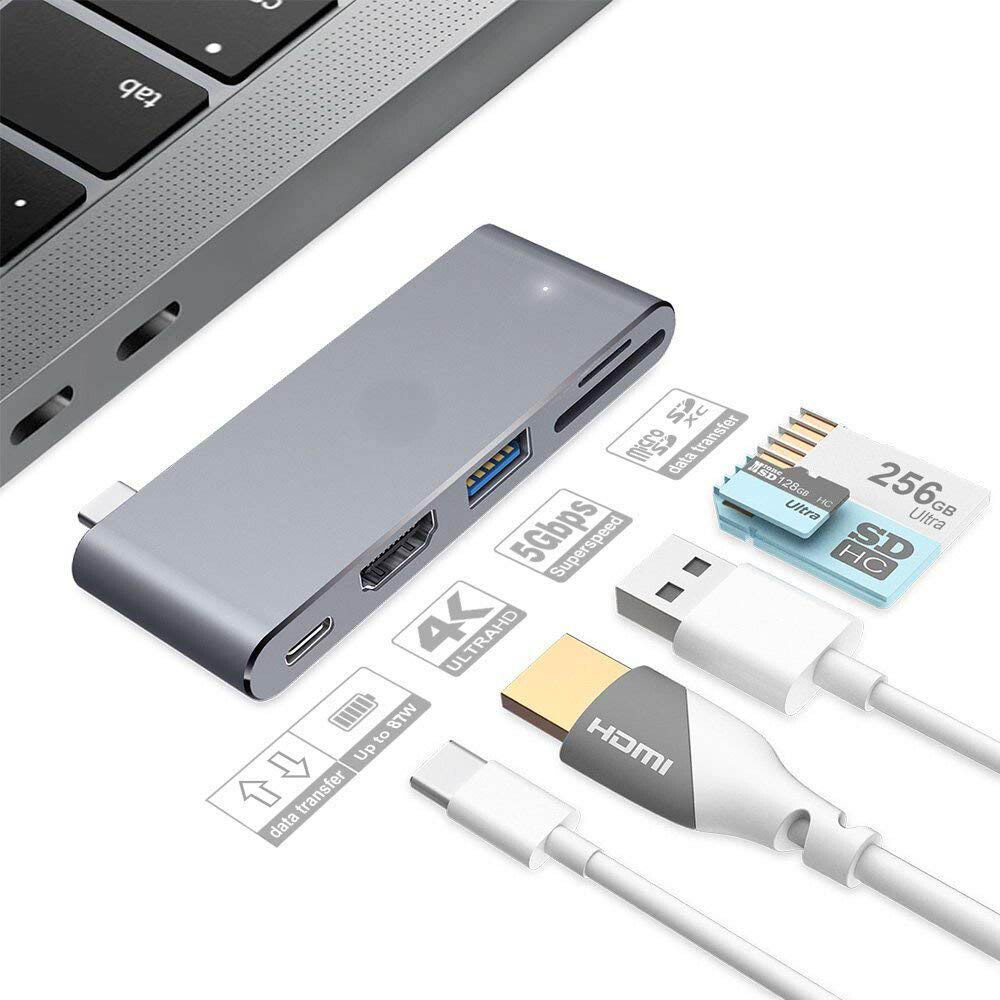 ADAPTADOR CONVERSOR TIPO C 5 EN 1 a USB 3.0 HDMI 4K...