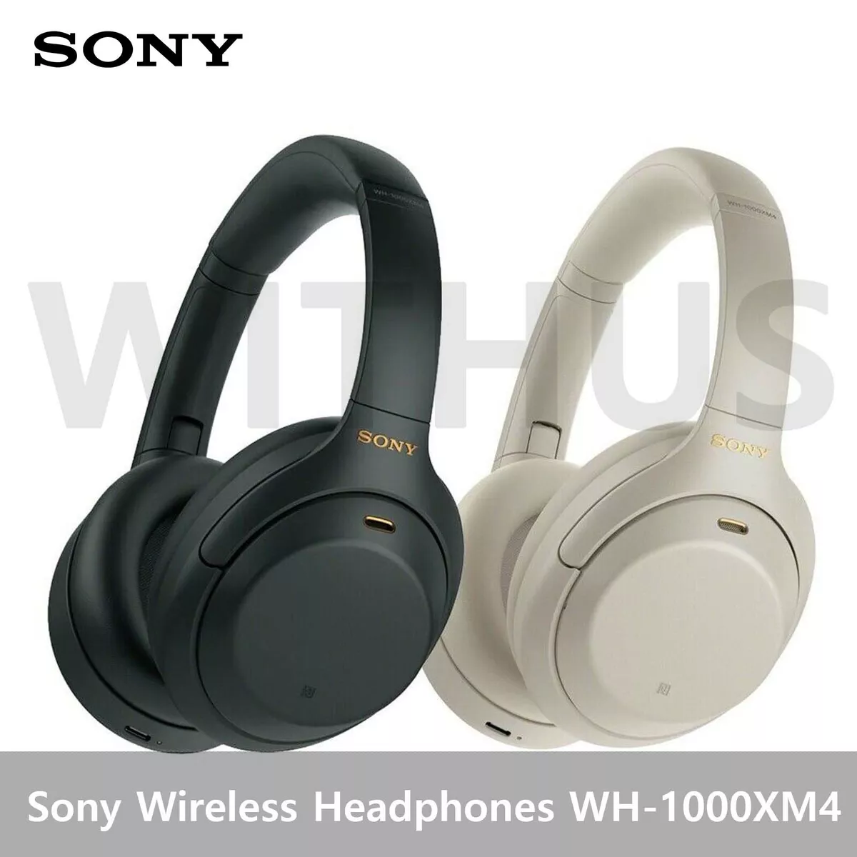 Sony WH-1000XM4 Wireless Noise Canceling Over Ear Headphones Black White