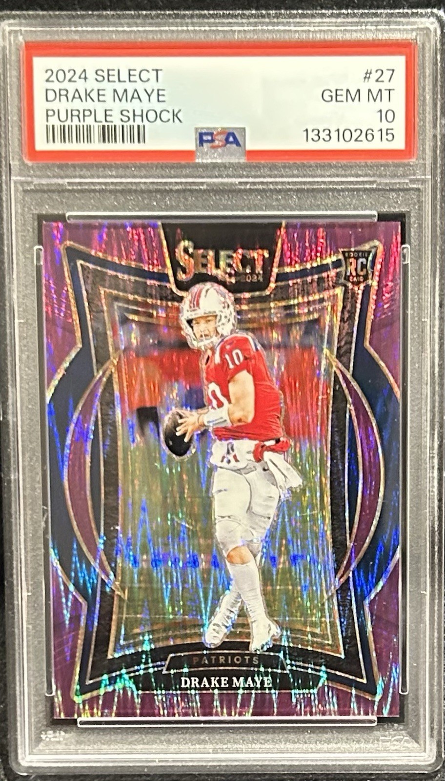 2024 Panini Select - Concourse Drake Maye #27 Purple Prizm /360