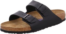 BIRKENSTOCK ARIZONA SOFT FOOTBED BIRKO-FLOR BLACK - SIZE: MEN 9 WOMEN 11 - BLACK