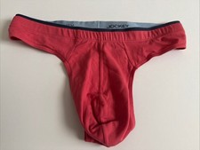 NEW Men's JOCKEY Stretch Cotton Medium 32-34 Red Orange Thong