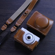 Leather Camera Bag Dock Case Base Protection Cover Shell For Sony Zv1f Zv1II New
