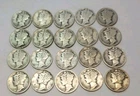 Lot Of 20 Mercury Dimes 90% Silver  Winged Liberty Circulated Ungraded # 99