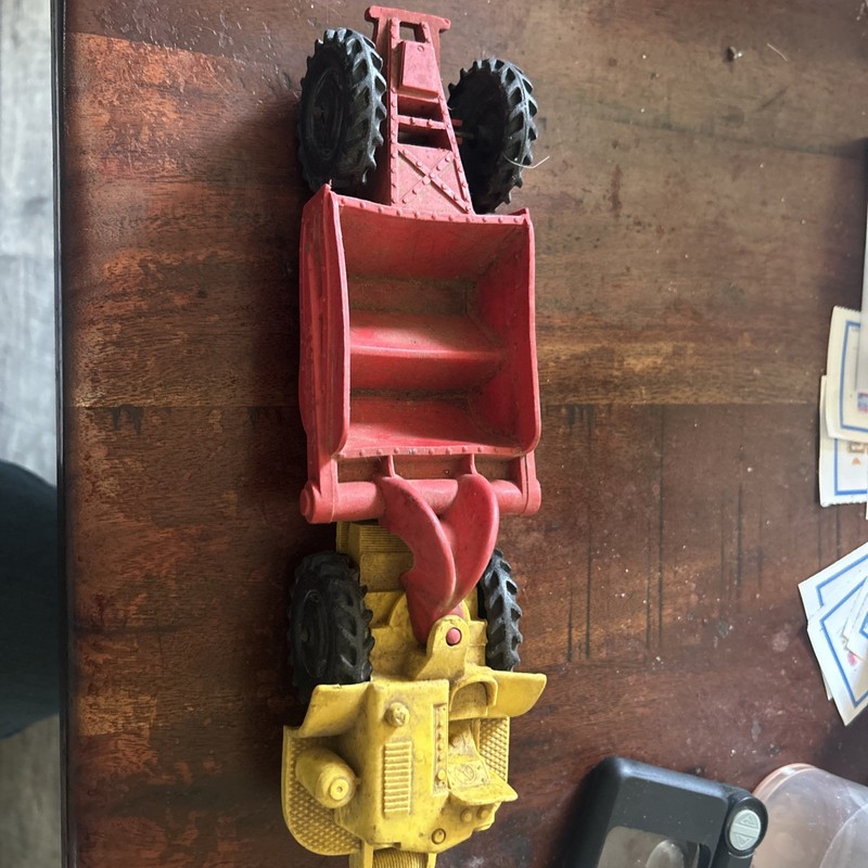 Vintage Auburn Rubber Earth Mover Scraper Toy Needs Cleaned