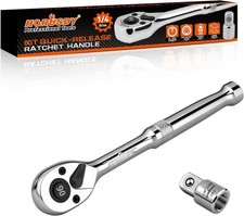 Horusdy 14 Drive 90-tooth Quick-release Ratchet Handle With 14 To 38 Adapt