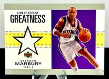 STEPHON MARBURY 2002-03 UD NM/MT AUTHENTIC UNIFORM GREATNESS GAME WORN #SM-U