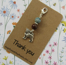 Pug Dog Clip on Charm, Zipper Pull Charm, Planner Bag Charm Christmas Gift