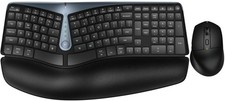 Ergonomic Wireless Keyboard and Mouse, MK835 Ergo Bluetooth/2.4G Split Design...