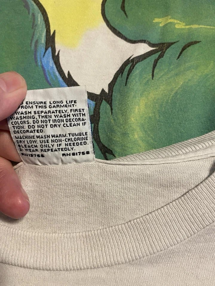 Vintage 1999 Grateful Dead Big Dancing Bear White Liquid Blue Tie Dye Boxy XL - image 4 of 4