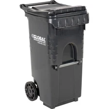 Global Industrial 35 Gallon Mobile Trash Container Gray