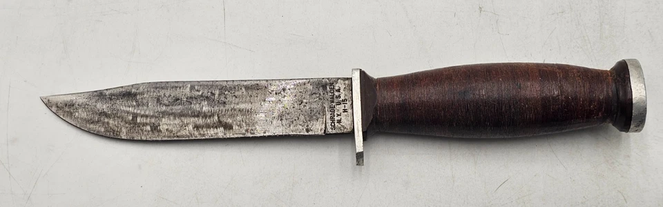 Cuchillo de caza de hoja fija Schrade Walden H-15 de colección con funda Foto 3 de 4