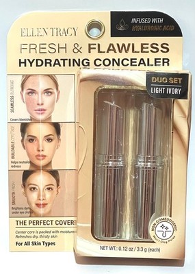 Ellen Tracy Fresh & Flawless Duo Set Hydrating Concealer - Light Ivory