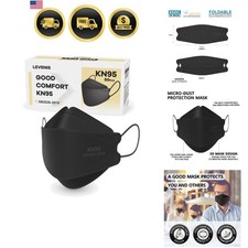 KN95 Face Masks 50 Pack, Breathable Comfortable and Disposable KN95 Mask, Black