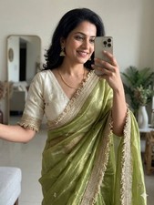 Women  s Indian Saree Fancy Designer Ethnic Party Wear Wedding Bollywood Sari New