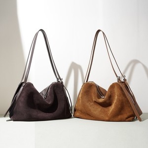 TRENDY Women's Second Layer Cowhide Suede Shoulder Bag Large Capacity Hobo Bag