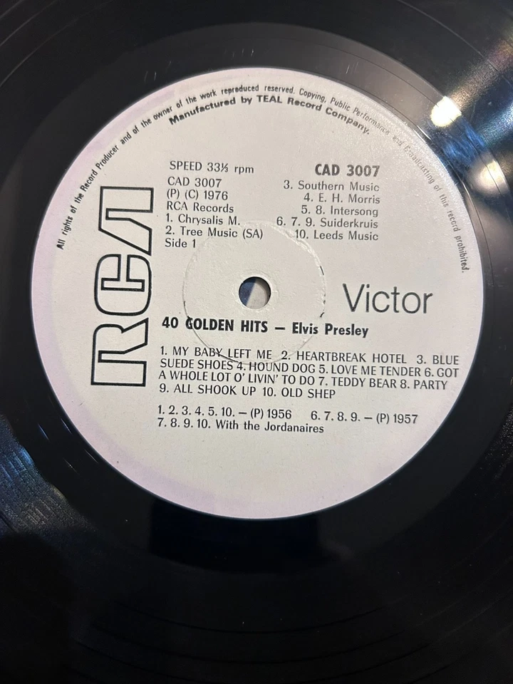 Elvis Presley Superb RARE Rhodesia/Zimbabwe Pressing 1976 Elvis 40 Golden Hits - Image 4 of 4