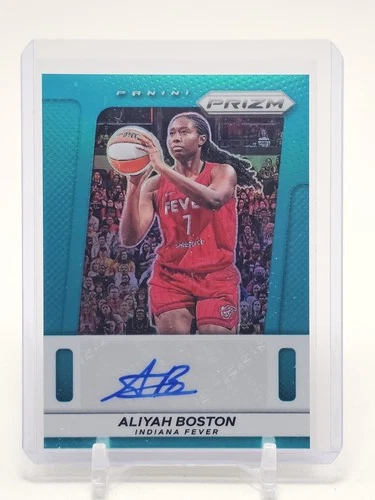 ALIYAH BOSTON 2025-26 PANINI PRIZM WNBA THROWBACK AUTO TEAL /35 FEVER Q5908