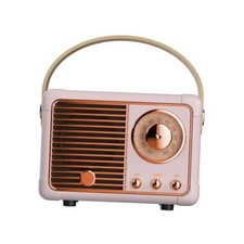 Retro Bluetooth Speaker, Wireless Mini Portable Speakers Vintage Radio Pink