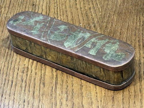Antique Brass & Copper Tobacco Box - Bild 7 von 8