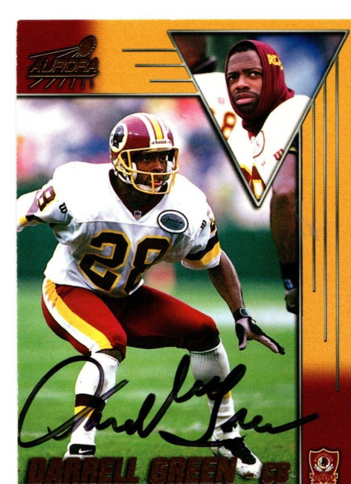 Darrell Green Signed 1998 Pacific Trading Auroa Card